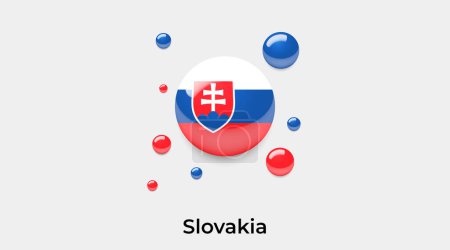 Illustration for Slovakia flag bubble circle round shape icon colorful vector illustration - Royalty Free Image