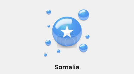 Téléchargez les illustrations : Drapeau de Somalie bulle cercle forme ronde icône vectoriel coloré illustration - en licence libre de droit