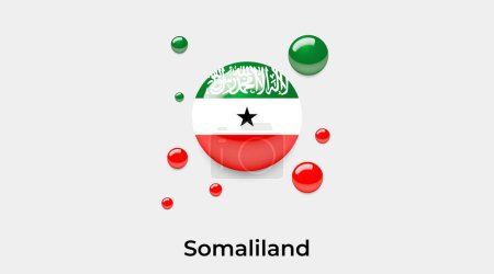 Téléchargez les illustrations : Drapeau du Somaliland bulle cercle forme ronde icône vectoriel coloré illustration - en licence libre de droit
