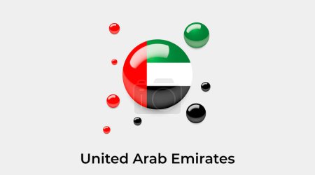Illustration for United Arab Emirates flag bubble circle round shape icon colorful vector illustration - Royalty Free Image