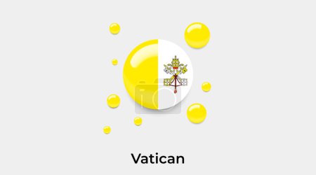 Téléchargez les illustrations : Drapeau de la Cité du Vatican bulle cercle forme ronde icône vectoriel coloré illustration - en licence libre de droit