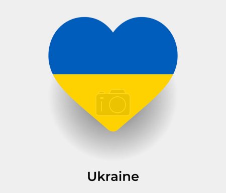 Illustration for Ukraine flag heart shape country icon vector illustration - Royalty Free Image