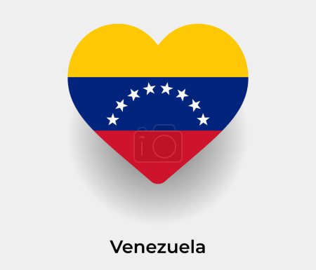 Illustration for Venezuela flag heart shape country icon vector illustration - Royalty Free Image