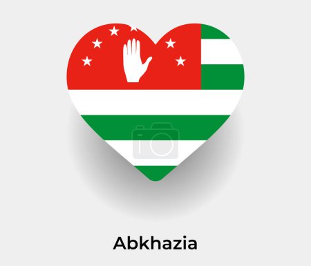 Ilustración de Abjasia bandera corazón forma país icono vector ilustración - Imagen libre de derechos