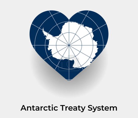 Ilustración de Sistema de Tratado Antártico bandera corazón forma país icono vector ilustración - Imagen libre de derechos