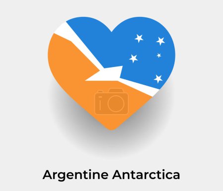 Illustration for Argentine Antarctica flag heart shape country icon vector illustration - Royalty Free Image