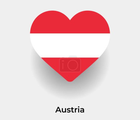 Illustration for Austria flag heart shape country icon vector illustration - Royalty Free Image