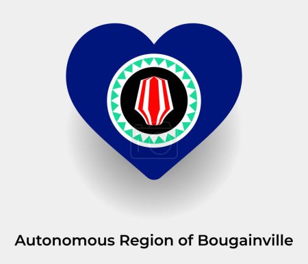Illustration for Autonomous Region of Bougainville flag heart shape country icon vector illustration - Royalty Free Image