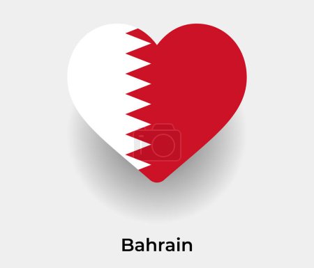 Illustration for Bahrain flag heart shape country icon vector illustration - Royalty Free Image