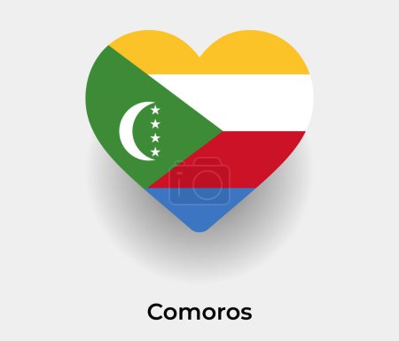 Illustration for Comoros flag heart shape country icon vector illustration - Royalty Free Image