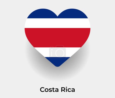 Illustration for Costa Rica flag heart shape country icon vector illustration - Royalty Free Image