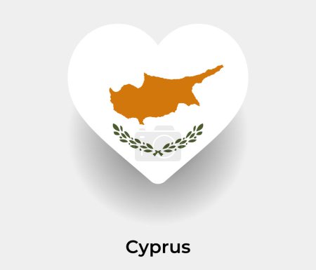 Ilustración de Chipre bandera corazón forma país icono vector ilustración - Imagen libre de derechos