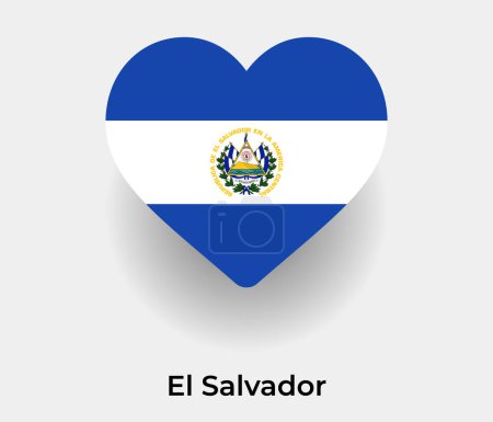 Illustration for El Salvador flag heart shape country icon vector illustration - Royalty Free Image