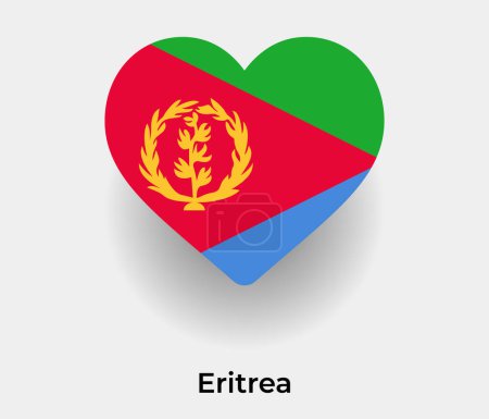 Illustration for Eritrea flag heart shape country icon vector illustration - Royalty Free Image
