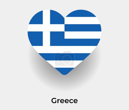 Ilustración de Grecia bandera corazón forma país icono vector ilustración - Imagen libre de derechos