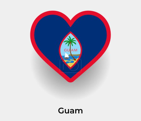 Illustration for Guam flag heart shape country icon vector illustration - Royalty Free Image