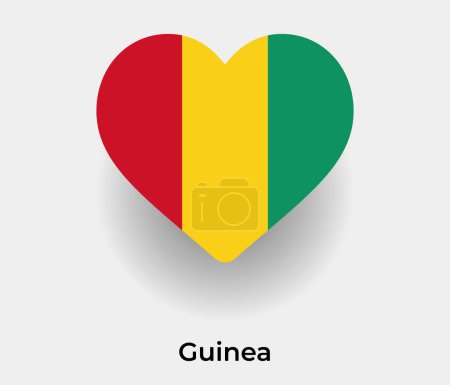 Illustration for Guinea flag heart shape country icon vector illustration - Royalty Free Image