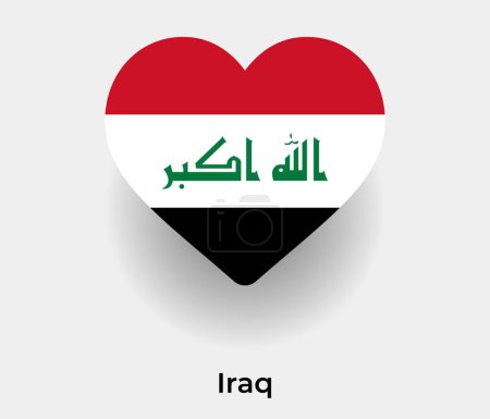 Illustration for Iraq flag heart shape country icon vector illustration - Royalty Free Image