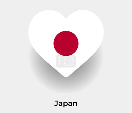 Ilustración de Japón bandera corazón forma país icono vector ilustración - Imagen libre de derechos