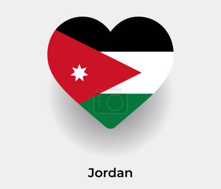 Illustration for Jordan flag heart shape country icon vector illustration - Royalty Free Image