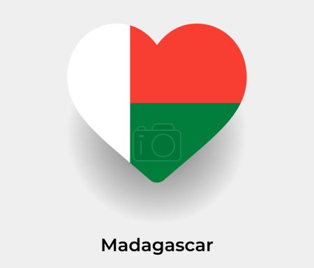 Illustration for Madagascar flag heart shape country icon vector illustration - Royalty Free Image