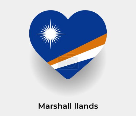 Illustration for Marshall Ilands flag heart shape country icon vector illustration - Royalty Free Image