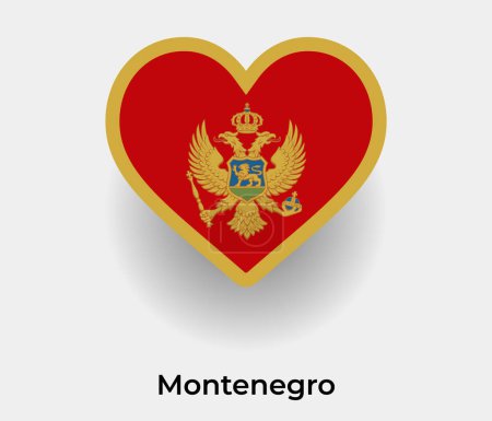 Illustration for Montenegro flag heart shape country icon vector illustration - Royalty Free Image