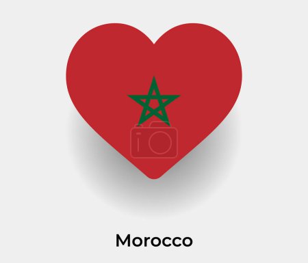 Téléchargez les illustrations : Maroc drapeau forme de coeur icône de pays illustration vectorielle - en licence libre de droit