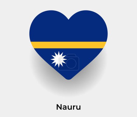 Illustration for Nauru flag heart shape country icon vector illustration - Royalty Free Image