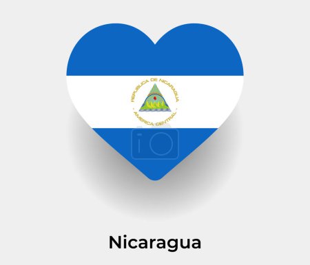 Ilustración de Nicaragua bandera corazón forma país icono vector ilustración - Imagen libre de derechos