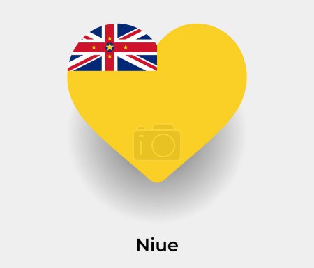 Illustration for Niue flag heart shape country icon vector illustration - Royalty Free Image