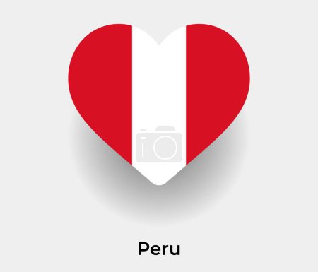 Illustration for Peru flag heart shape country icon vector illustration - Royalty Free Image