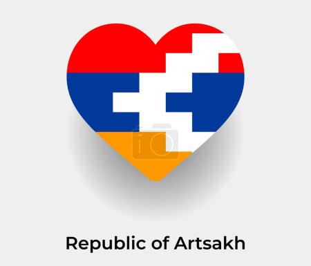 Ilustración de República de Artsaj bandera corazón forma país icono vector ilustración - Imagen libre de derechos