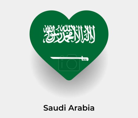 Ilustración de Arabia Saudita bandera corazón forma país icono vector ilustración - Imagen libre de derechos