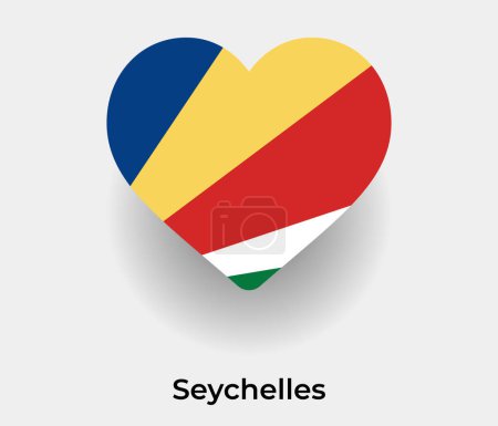 Illustration for Seychelles flag heart shape country icon vector illustration - Royalty Free Image