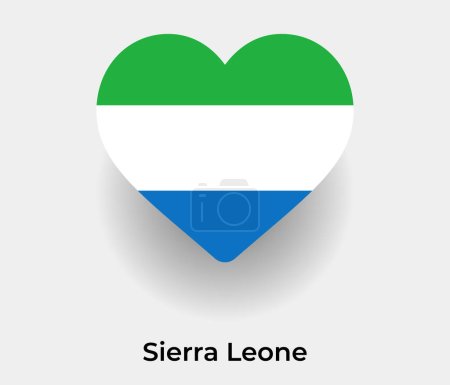 Illustration for Sierra Leone flag heart shape country icon vector illustration - Royalty Free Image