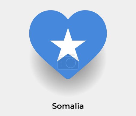 Illustration for Somalia flag heart shape country icon vector illustration - Royalty Free Image