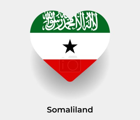 Téléchargez les illustrations : Drapeau du Somaliland forme de coeur icône de pays illustration vectorielle - en licence libre de droit