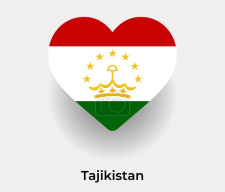 Illustration for Tajikistan flag heart shape country icon vector illustration - Royalty Free Image