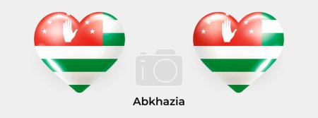Illustration for Abkhazia flag realistic glas heart icon vector illustration - Royalty Free Image