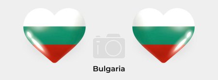 Illustration for Bulgaria flag realistic glas heart icon vector illustration - Royalty Free Image