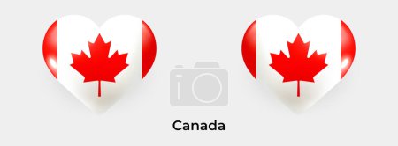Illustration for Canada flag realistic glas heart icon vector illustration - Royalty Free Image