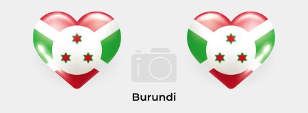 Illustration for Burundi flag realistic glas heart icon vector illustration - Royalty Free Image