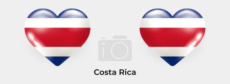 Illustration for Costa Rica flag realistic glas heart icon vector illustration - Royalty Free Image