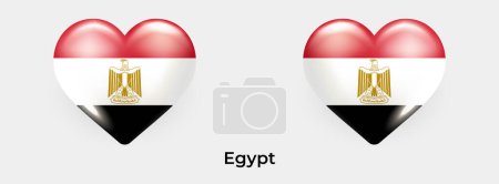 Illustration for Egypt flag realistic glas heart icon vector illustration - Royalty Free Image