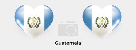 Ilustración de Guatemala bandera realista glas corazón icono vector ilustración - Imagen libre de derechos