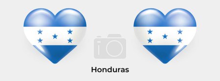 Téléchargez les illustrations : Honduras drapeau réaliste glas coeur icône vectoriel illustration - en licence libre de droit