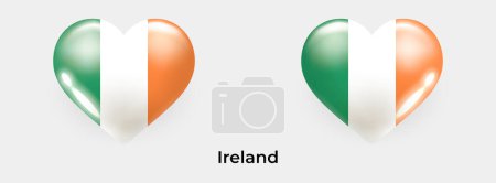 Ilustración de Irlanda bandera realista glas corazón icono vector ilustración - Imagen libre de derechos