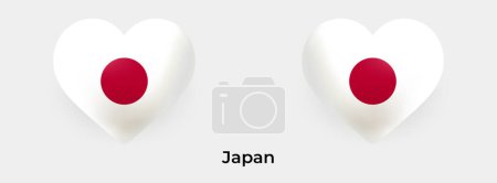 Illustration for Japan flag realistic glas heart icon vector illustration - Royalty Free Image