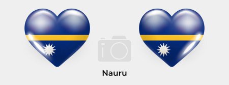 Illustration for Nauru flag realistic glas heart icon vector illustration - Royalty Free Image